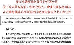 卓錦股份信披違法受罰后董事長再陷風(fēng)波 2025年前三季度凈利虧損加劇