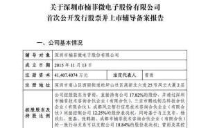 楠菲微電子啟動A股上市進程 董事長曾雨持股近半 研發團隊實力雄厚