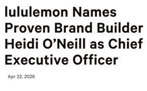 lululemon官宣耐克前高管接任CEO，創始人抨擊下品牌面臨內憂外患